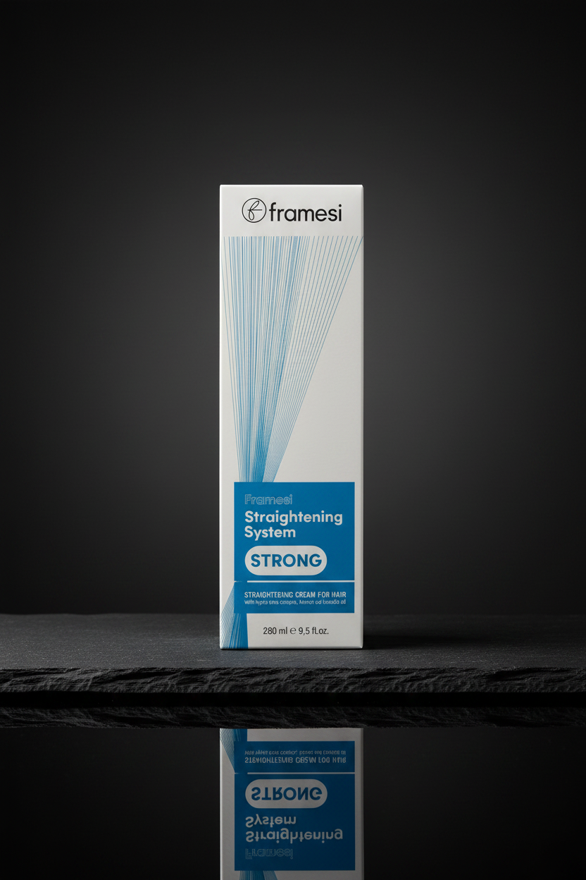 Hair straightening cream box: Framesi Straightening System Strong, 280 ml, full view