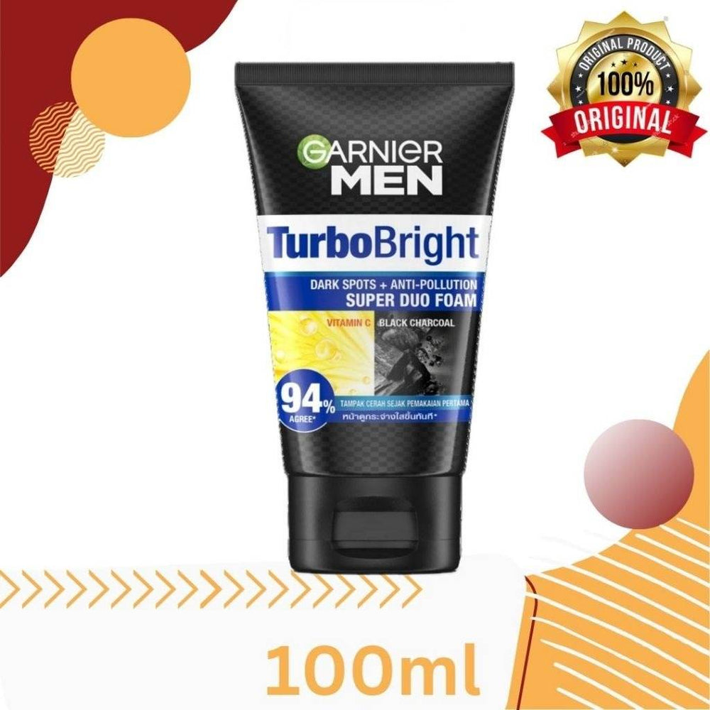 Garnier Face Wash Turbo Bright Super Duo Foam Vitamin C 100Gm - YehChez.pk