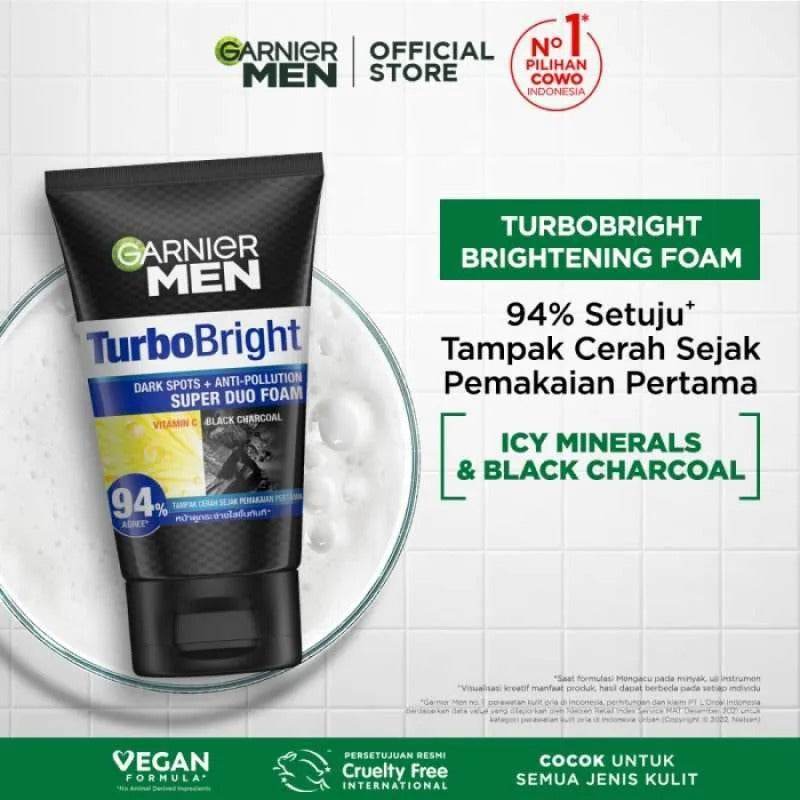Garnier Face Wash Turbo Bright Super Duo Foam Vitamin C 100Gm - YehChez.pk