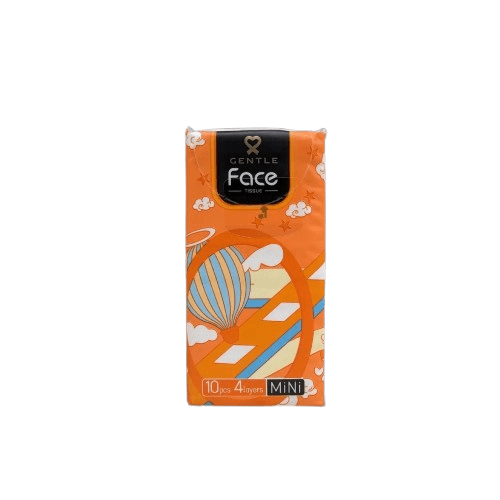 Pocket tissue pack, orange cartoon design, 10 pcs, 4-ply Mini