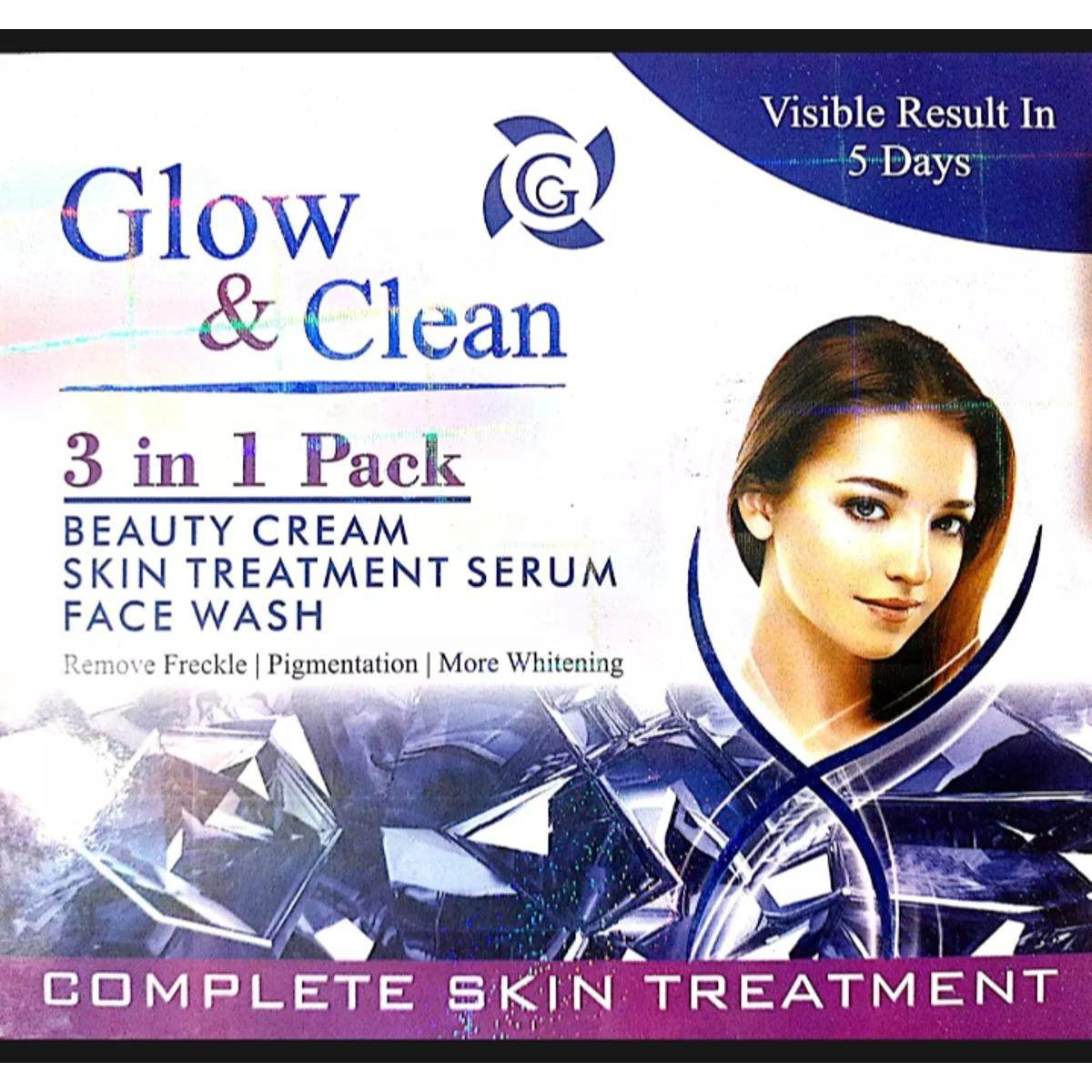 Glow and Clean Beauty Cream, Face Wash, Serums 3 in 1 Pack - YehChez.pk