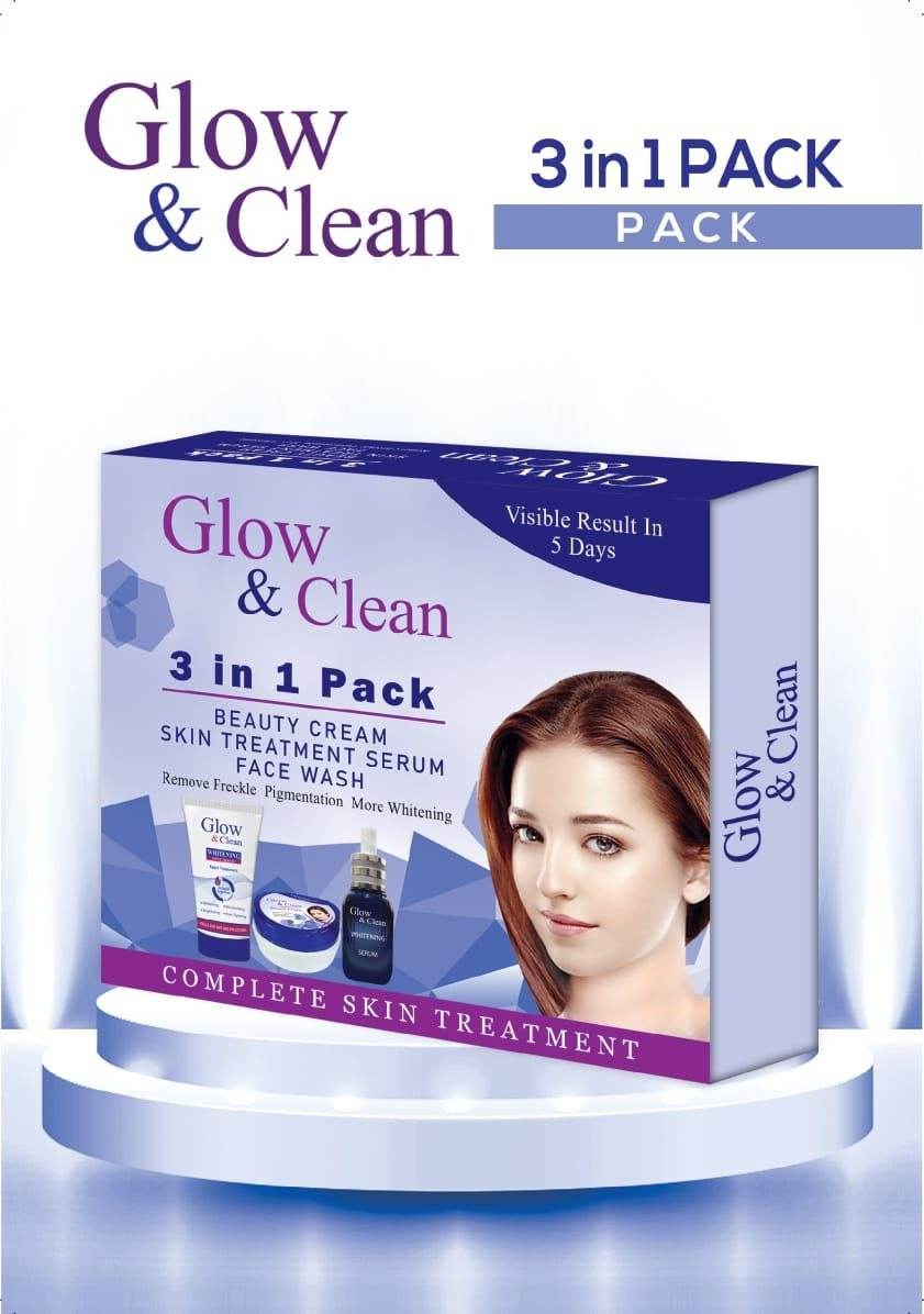Glow and Clean Beauty Cream, Face Wash, Serums 3 in 1 Pack - YehChez.pk