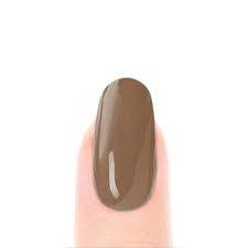 Metallic taupe-brown nail polish swatch on a single nail