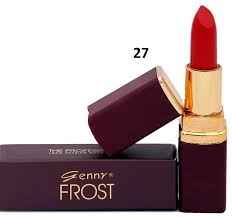 Red lipstick with gold bullet and maroon base, Genny FROST box