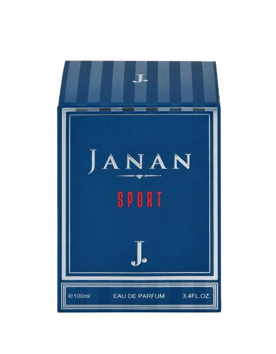 Sport eau de parfum box, blue with 100ml (3.4 fl oz) label