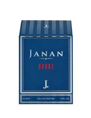 Sport eau de parfum box, blue with 100ml (3.4 fl oz) label