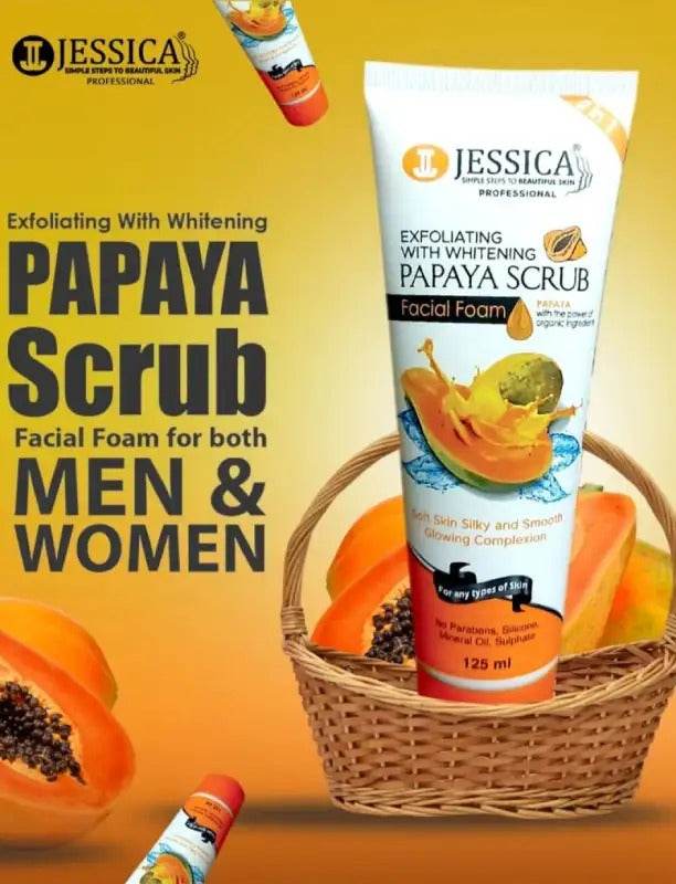Jessica Papaya Scrub Facial Foam 125ml - YehChez.pk