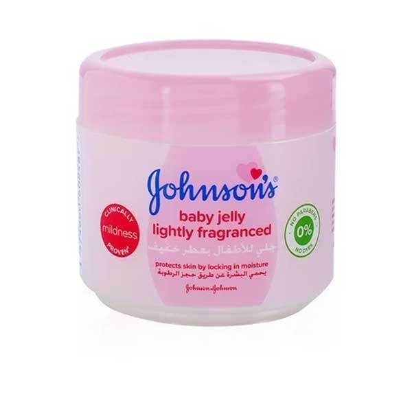 Johnson's baby jelly lightly fragranced in pink 100ml jar with sealed lid