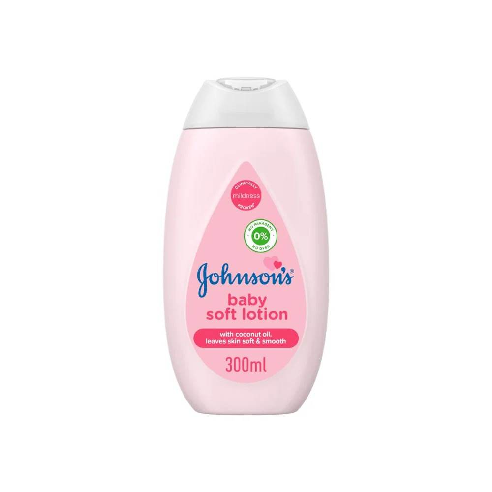 Pink baby soft lotion bottle with cap, 300 ml