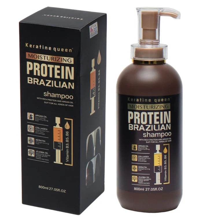 Keratin Queen Moisturizing Protein Brazilian Shampoo Silicon & Paraben Free 800ml - YehChez.pk
