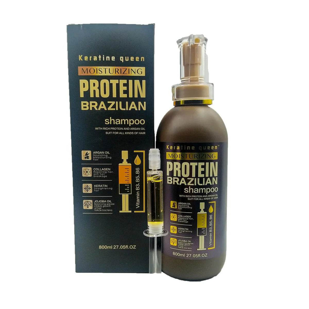 Keratin Queen Moisturizing Protein Brazilian Shampoo Silicon & Paraben Free 800ml - YehChez.pk