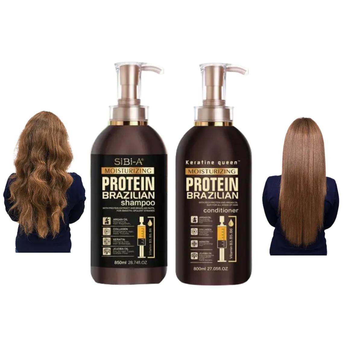 Keratin Queen Moisturizing Protein Brazilian Shampoo Silicon & Paraben Free 800ml - YehChez.pk