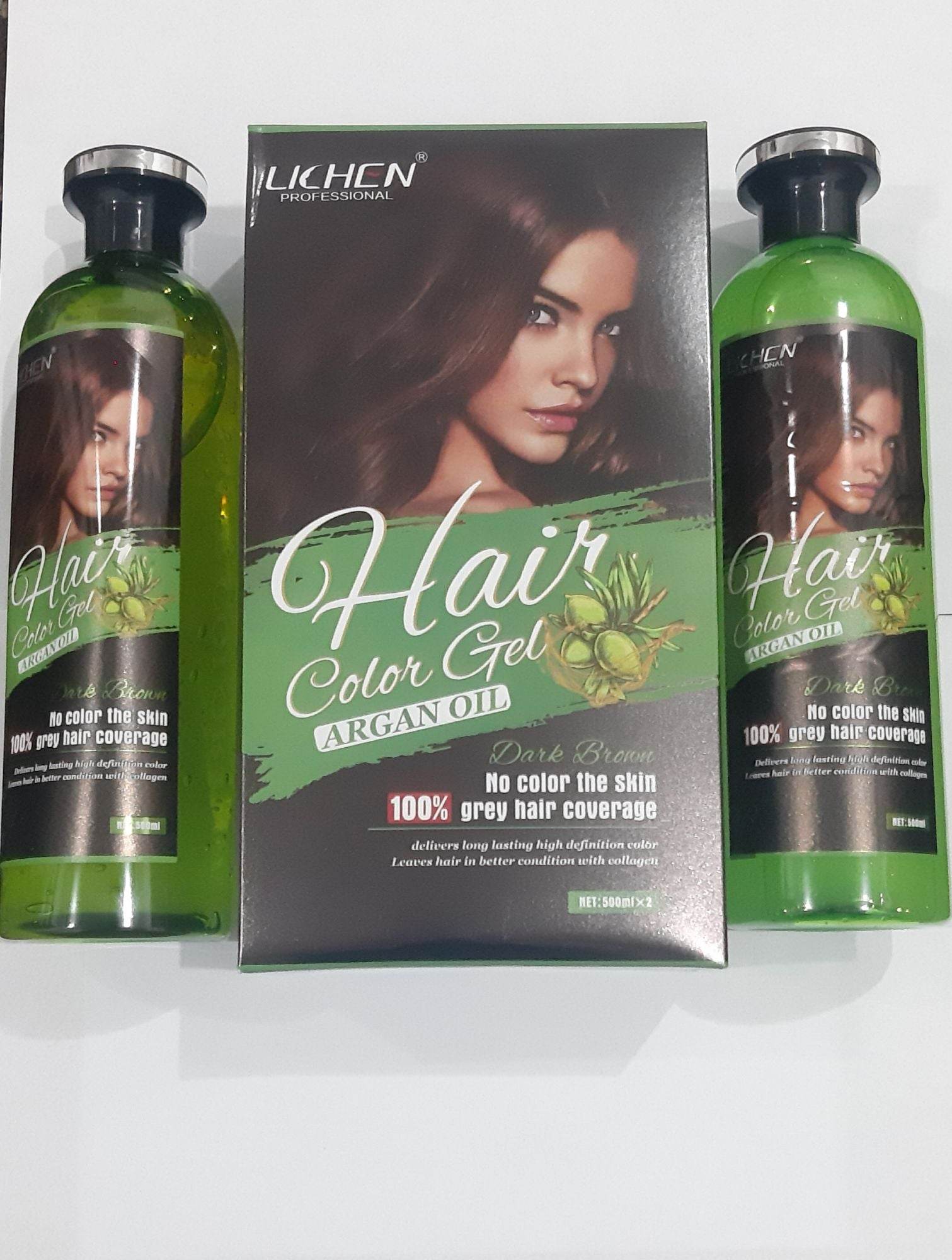 Lichen Hair Color Gel Dark Brown 1000ml - YehChez.pk