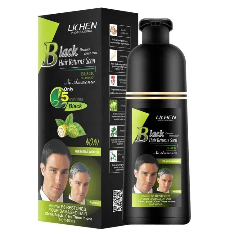 Lichen Hair Color Black Shampoo 400ml - YehChez.pk