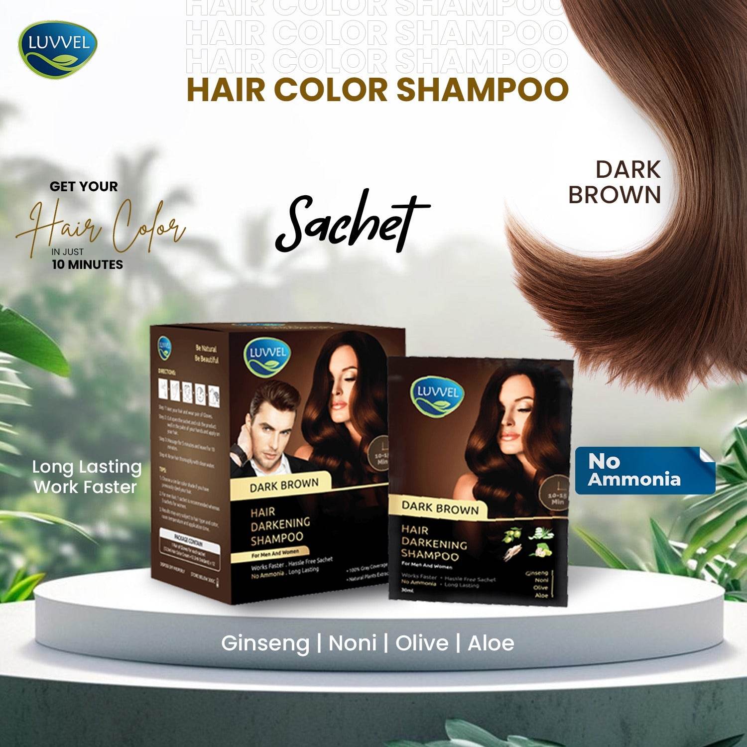 Luvvel Dark Brown Sachet (01 Pcs) - YehChez.pk