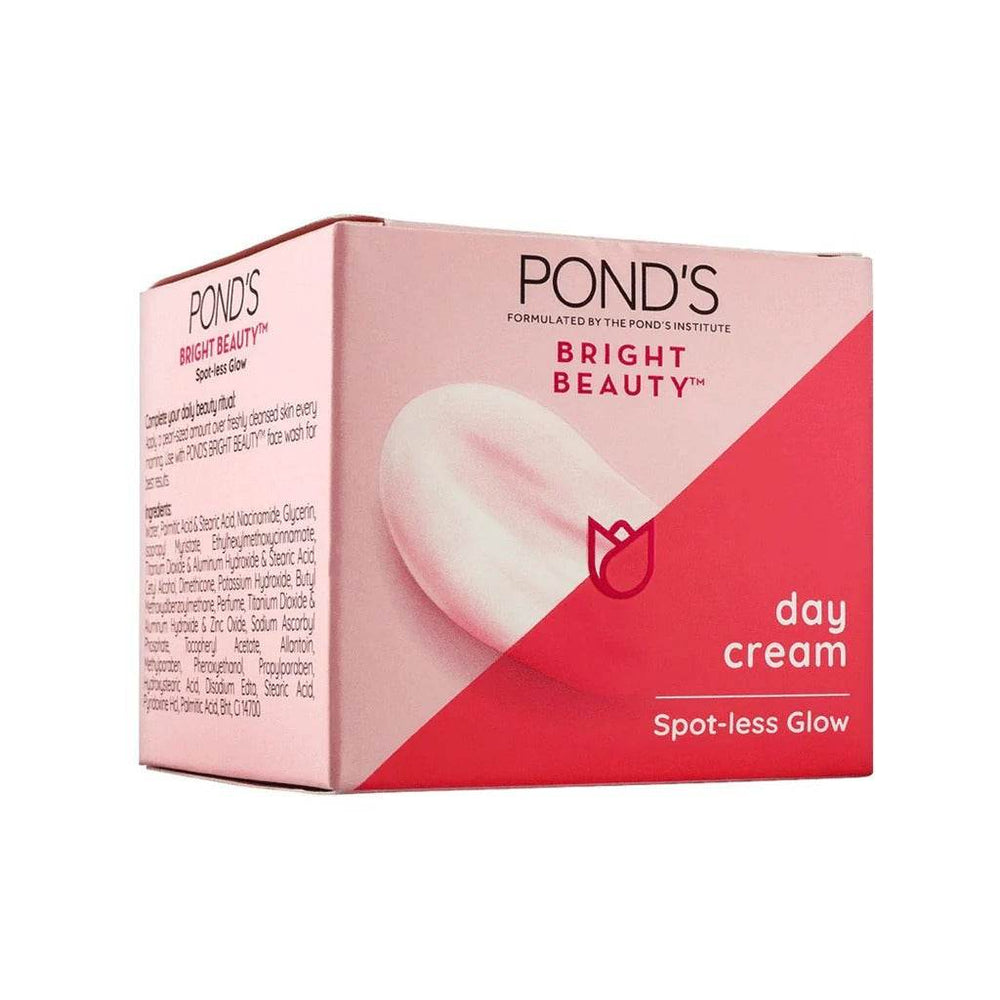 POND'S Bright Beauty day cream box with red and pink panels and front day cream