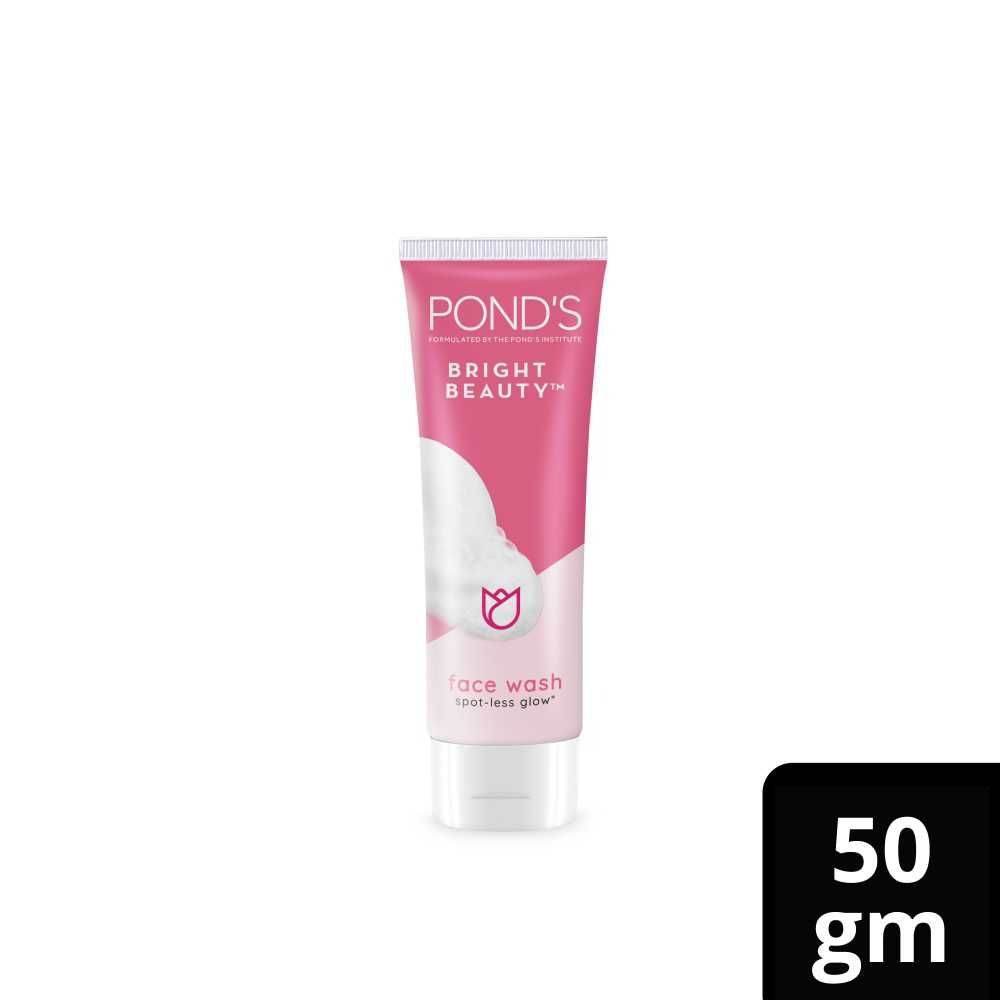 POND'S Bright Beauty face wash tube, pink front label; 50 gm size