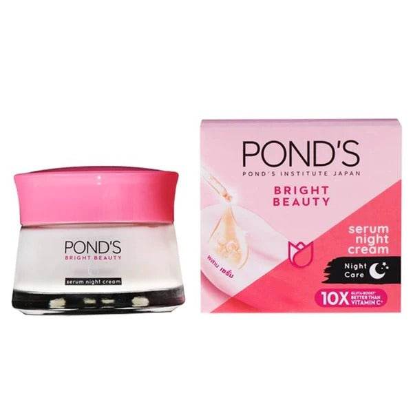 Night cream jar with pink lid and matching product box