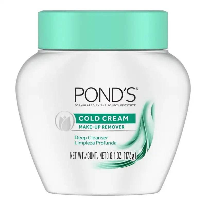 POND'S Cold Cream make-up remover jar, white with teal cap and label, 6.1 oz