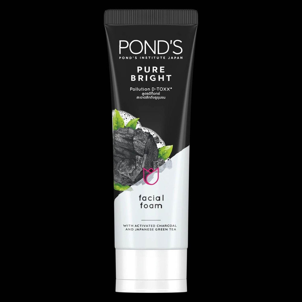 POND'S Pure Bright facial foam tube with activated charcoal and green tea