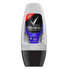 Roll-on deodorant, white cap, Ice Cool men label on black base, 50 ml