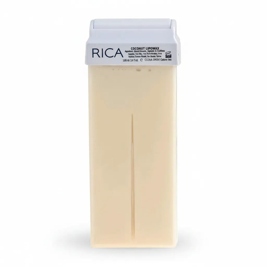 Rica coconut lipowax wax refill cartridge, beige wax with applicator strip, 100ml