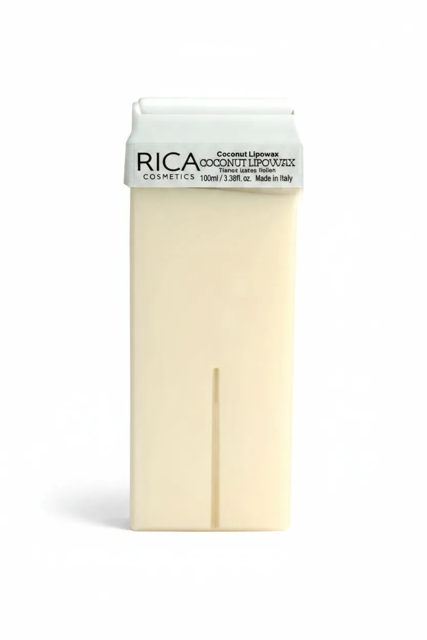Coconut lipowax wax refill, beige cartridge with vertical dispensing strip, 100ml