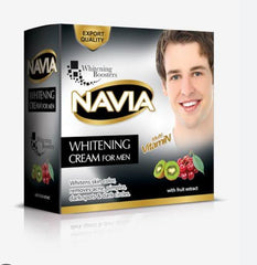Navia men's whitening cream box with fruit extract and vitamin detail