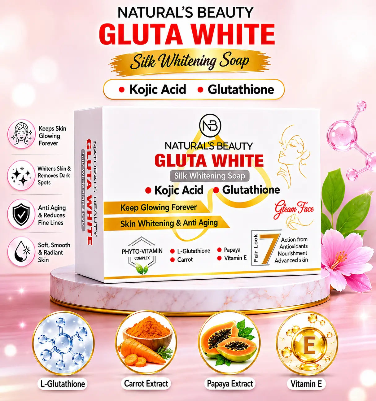 Gluta White Beauty Soap With Kojic Acid & Glutathione