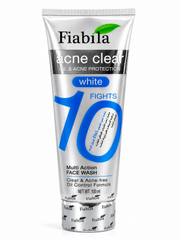 Fiabila acne clear oil & acne protection face wash tube, white, 100 ml, front-facing