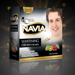 Navia whitening cream for men box with fruit extract and whitening boosters