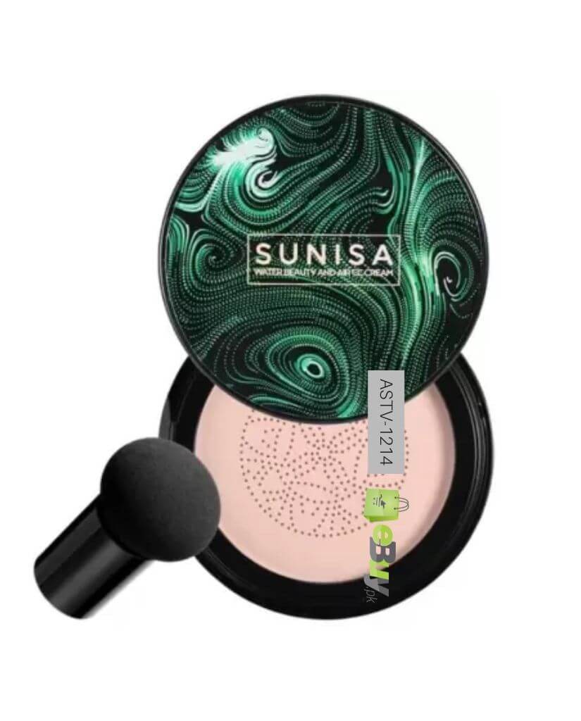 SUNISA Foundation Mushroom Headed Air Cushion BB CC Cream ? Waterproof Moisturizing Air-Permeable Liquid Foundation with Sponge - YehChez.pk
