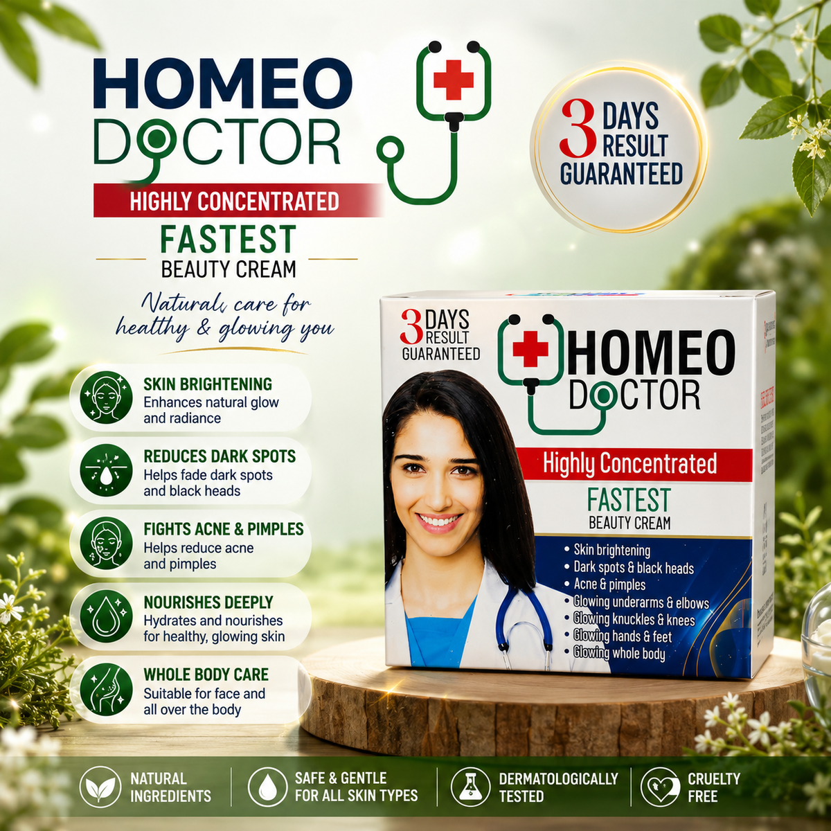 Homeo Doctor Beauty Cream 3 Days Result