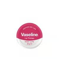 Vaseline Lip Therapy tin, small circular view with rosy lips text, 20 g