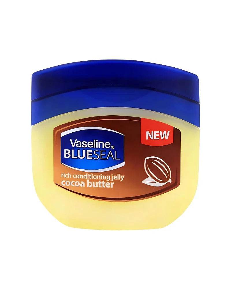 Vaseline BLUESEAL cocoa butter conditioning jelly jar with blue lid