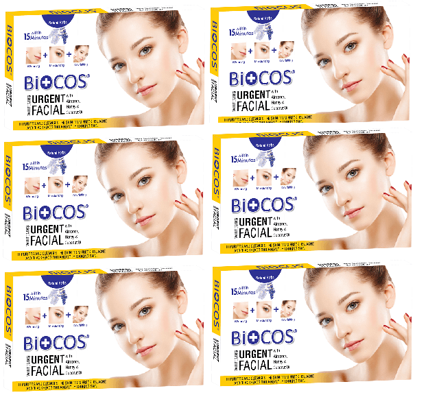 Biocos Urgent Whitening Facial (Pack of Six) - YehChez.pk