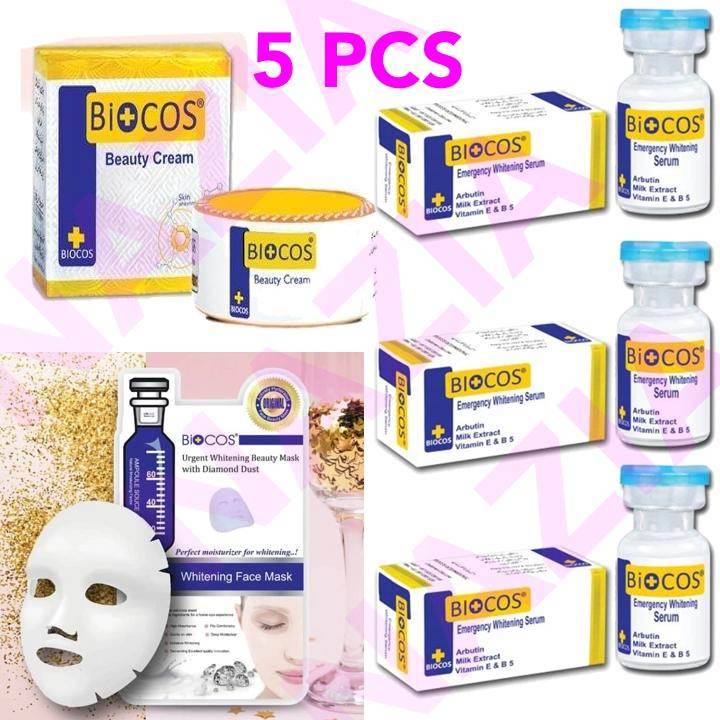 Biocos Whitening Cream With 3 Serums and 1 Whitening Mask - YehChez.pk